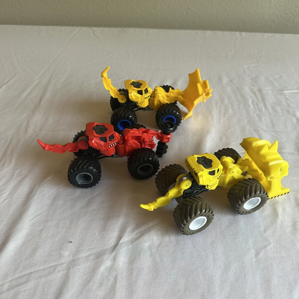 Monster Jam Spin Master Dirt Squad Lot Of 3 Vehicles Scoopz, Drilliam, & Wedge